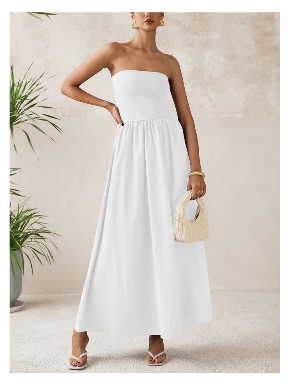 Strapless White Maxi Dress - Summer Dress - Picture 3 of 10